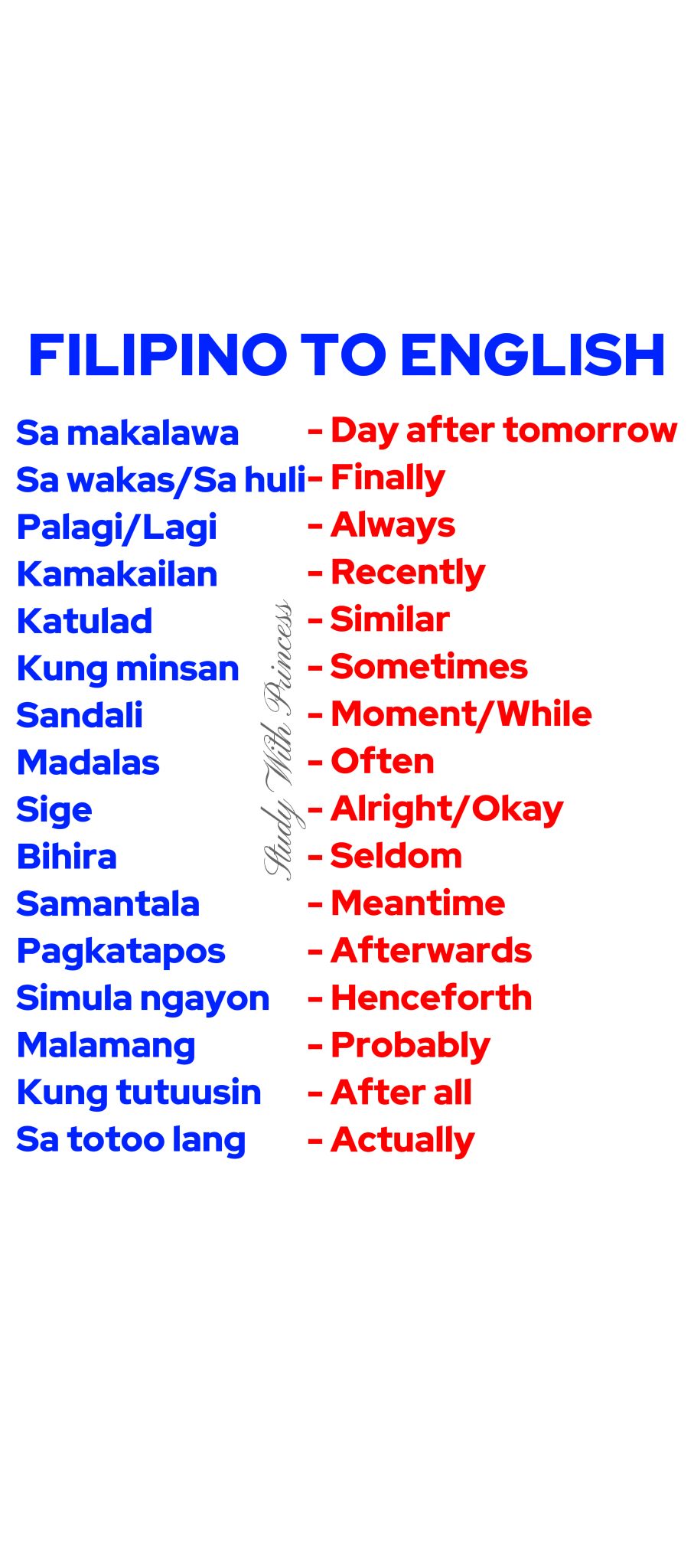 Study - Useful Filipino to English Translation #learnenglishfilipino # ...