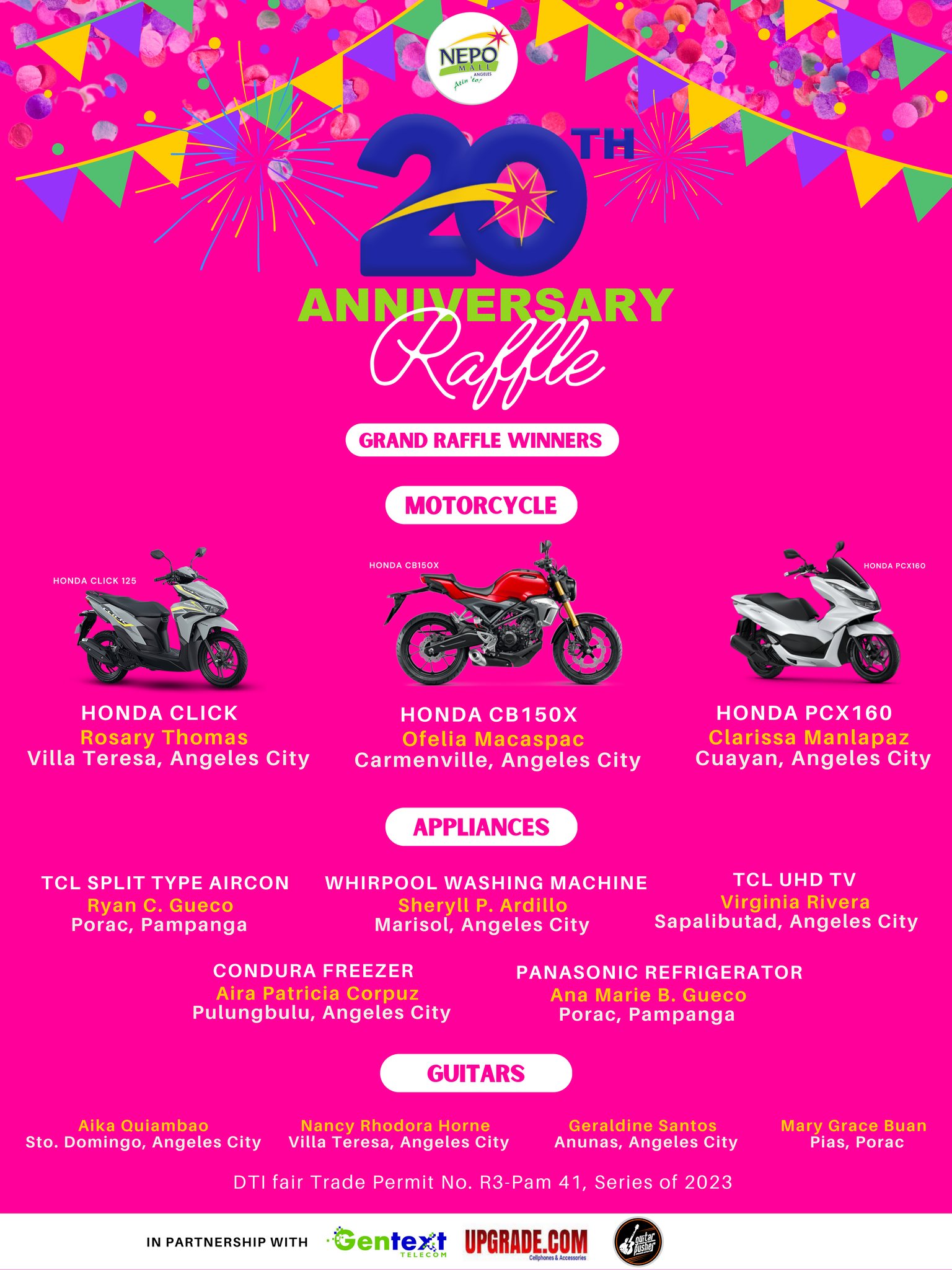 ‼️ GRAND RAFFLE WINNERS ‼️... - Nepo Mall Angeles
