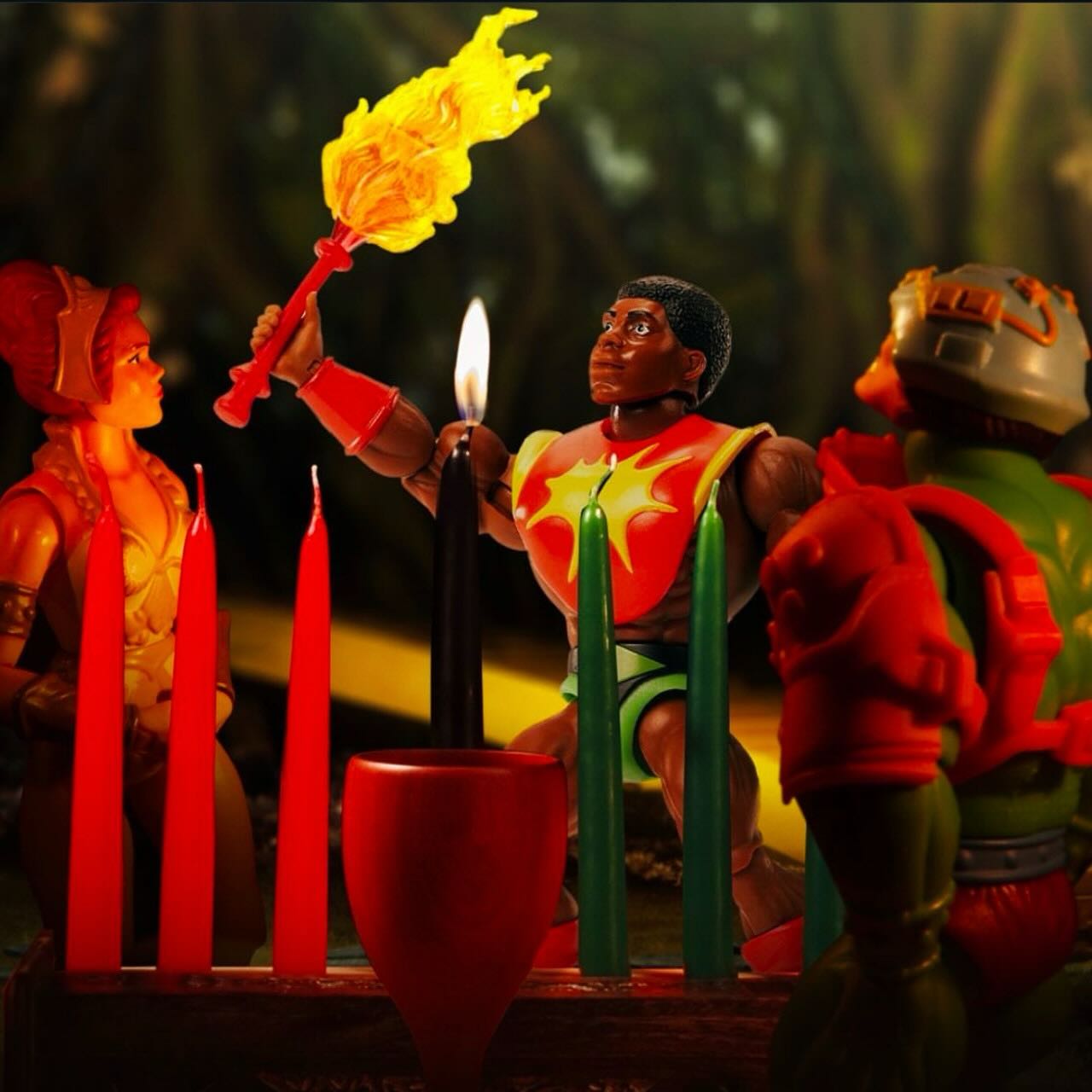 Sun-Man - Sun-Man ignites the kinara with his radiant sword ...
