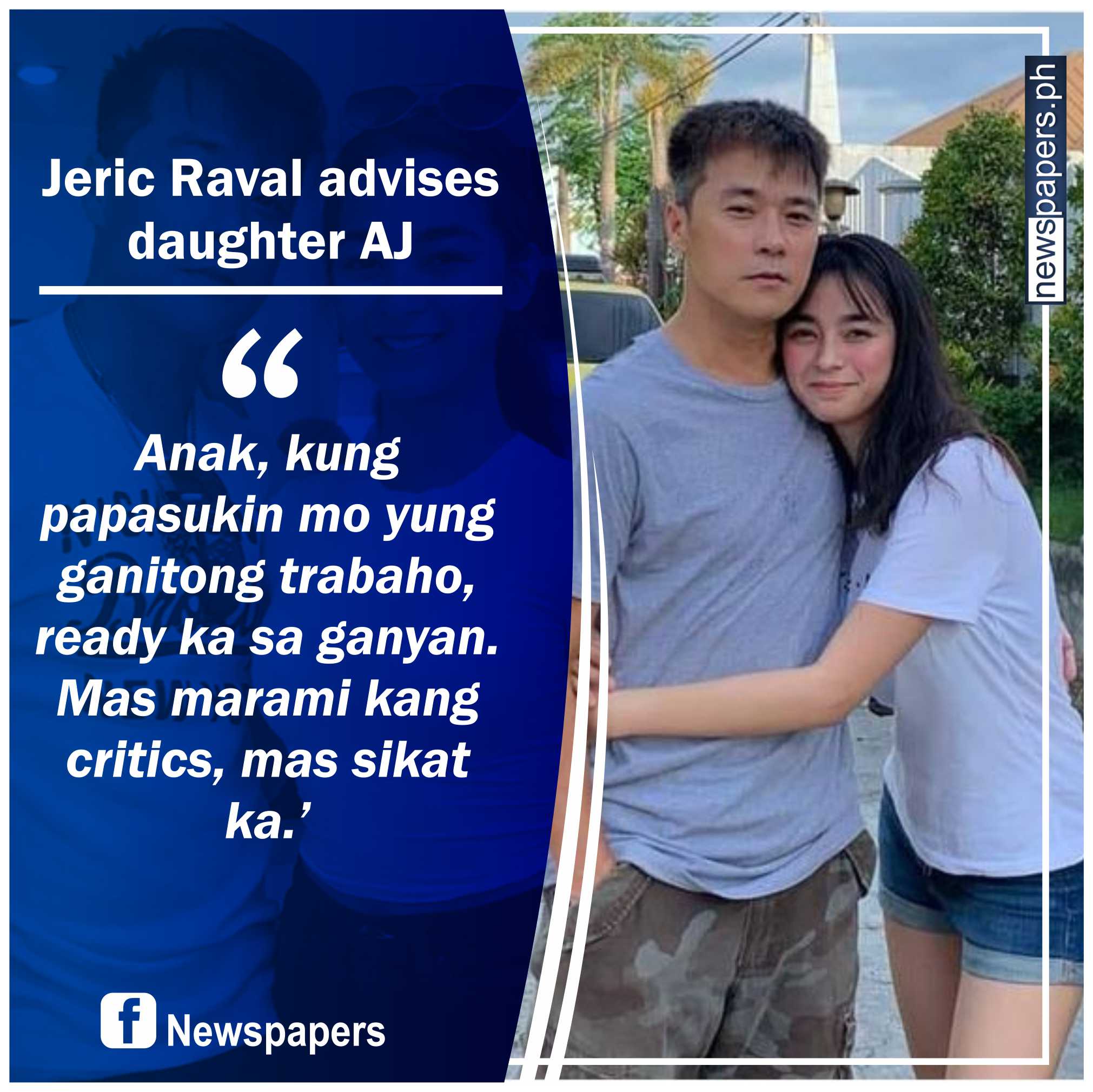 Newspapers - Jeric Raval advises daughter AJ Raval 