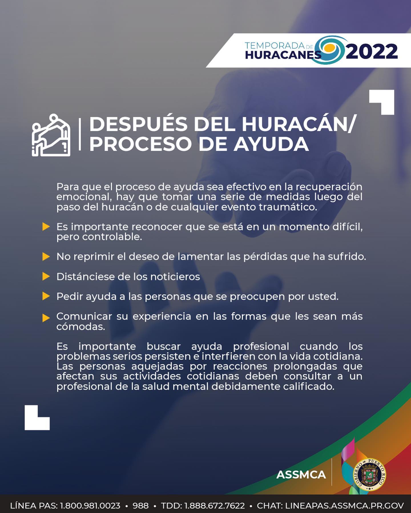 OPAS - ASSMCA cuenta con la #LíneaPAS para ayuda...