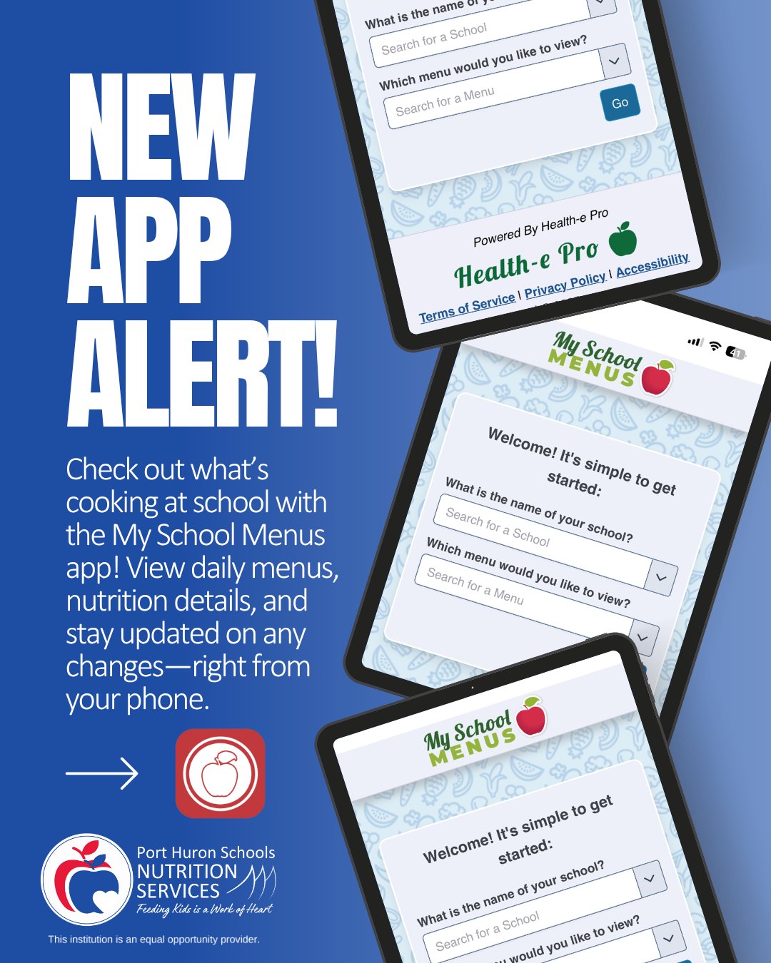 Port - 📣 Say “hello” to our new menu app! We’re now using My School ...