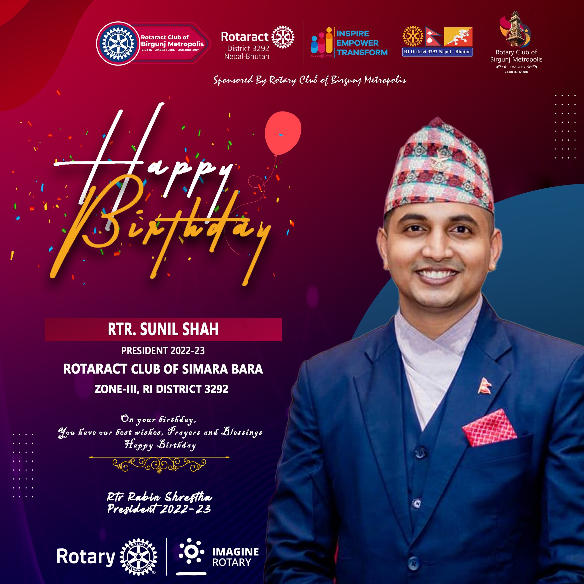 🌸🌸HAPPY BIRTHDAY TO... - Rotaract Club of Birgunj Metropolis