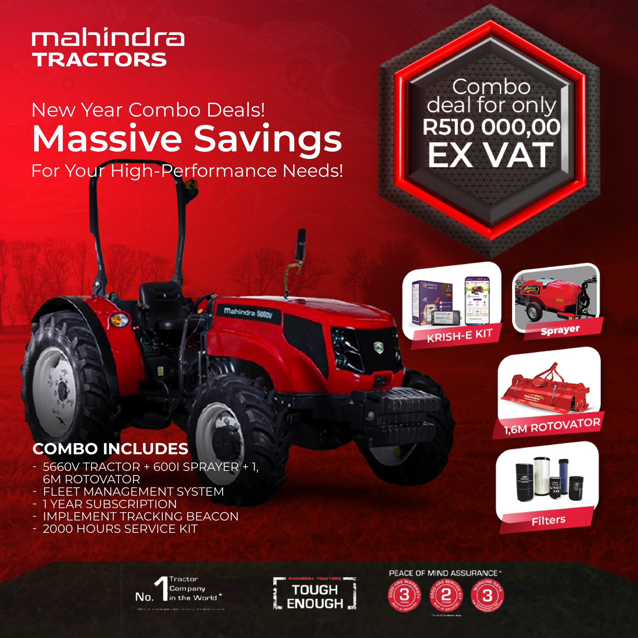 Mahindra - All-in-One Efficiency! Mahindra 5660V + 600L Sprayer & 1.6M ...