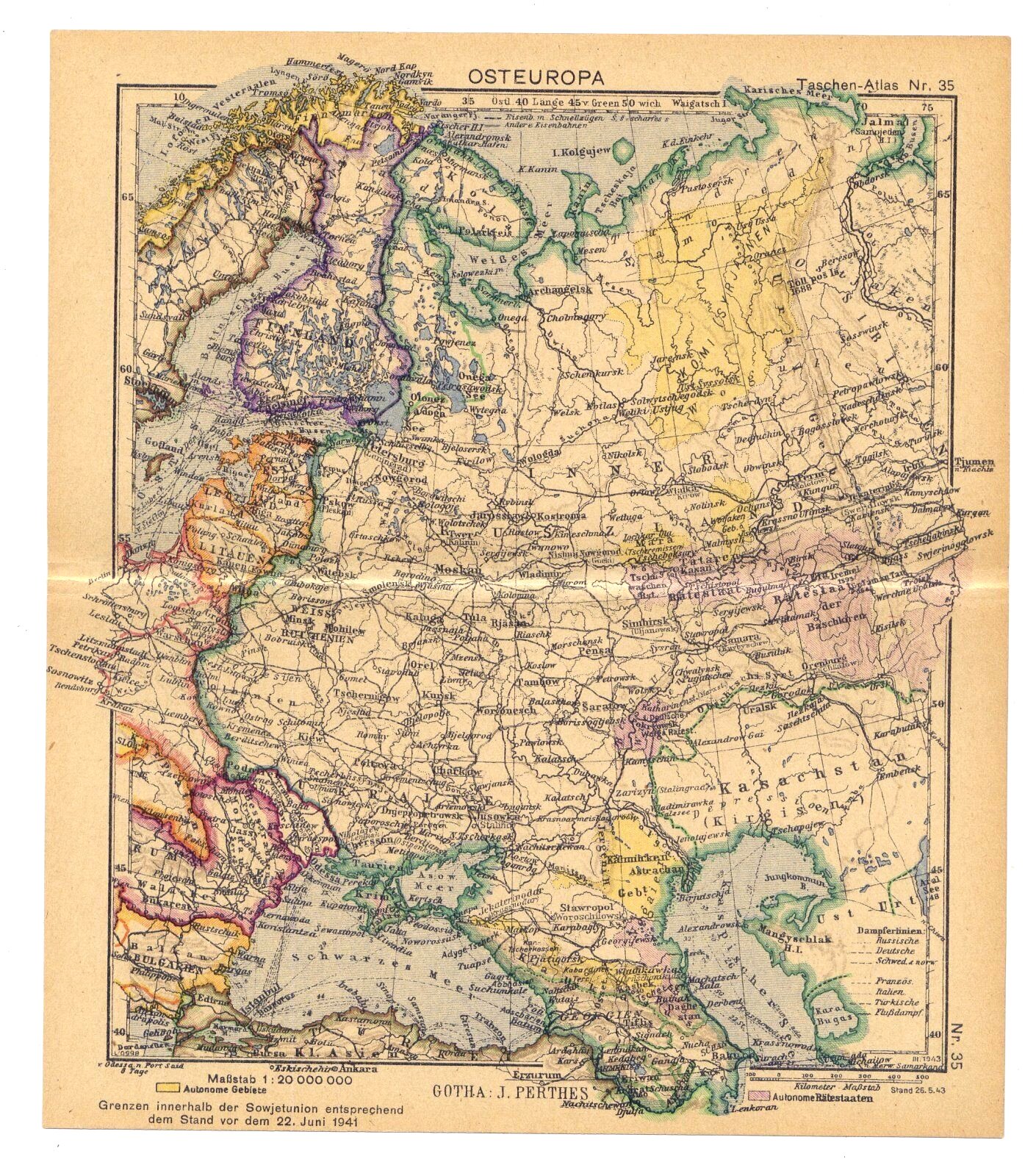 German WWII map of Soviet Union / Russia from  display picture 1