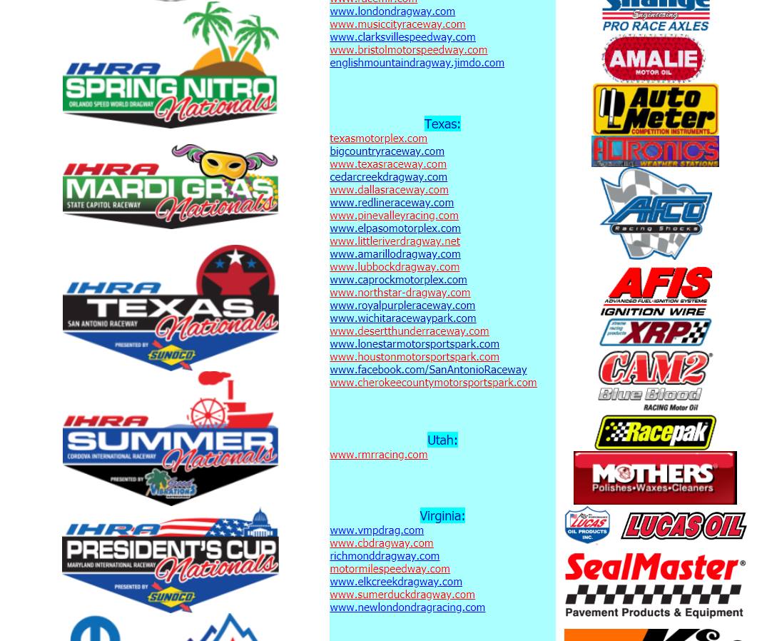 ChapDoyle - #Laptop #ScreenShots of #AHRA, #IHRA, #NHRA #DragRacing # ...