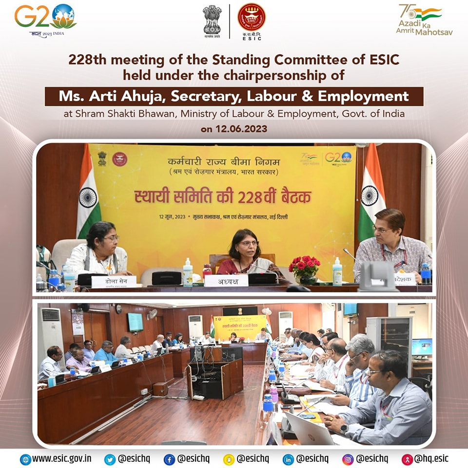 228th Meeting of the Standing Committee of ESIC, under the ...