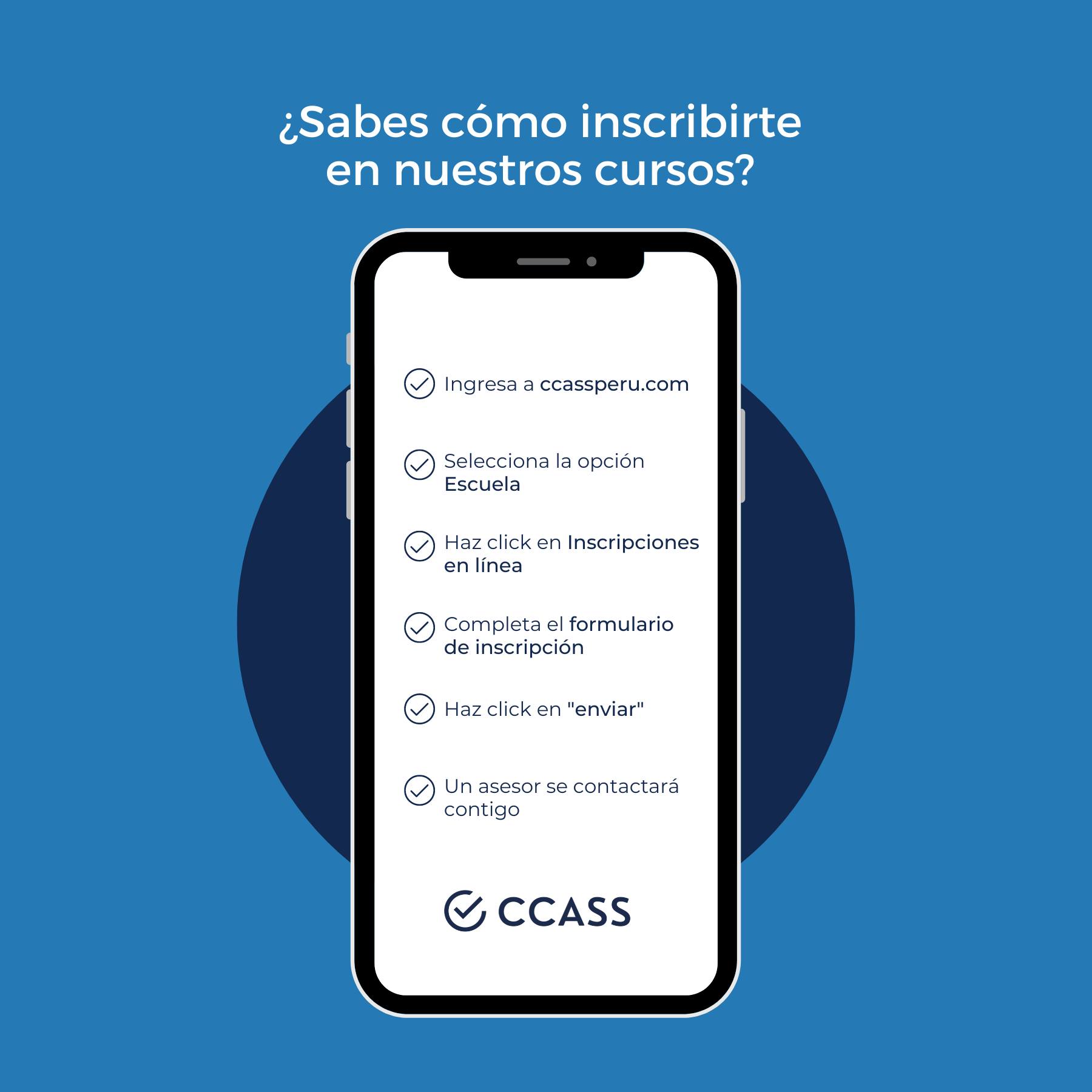 CCASS - ¿Aún no sabes cómo inscribirte en nuestros cursos...