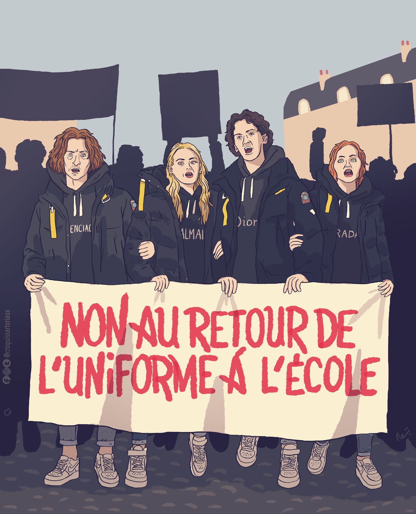 Croquis - No to the restoration of school uniforms! #croquissartoriaux ...