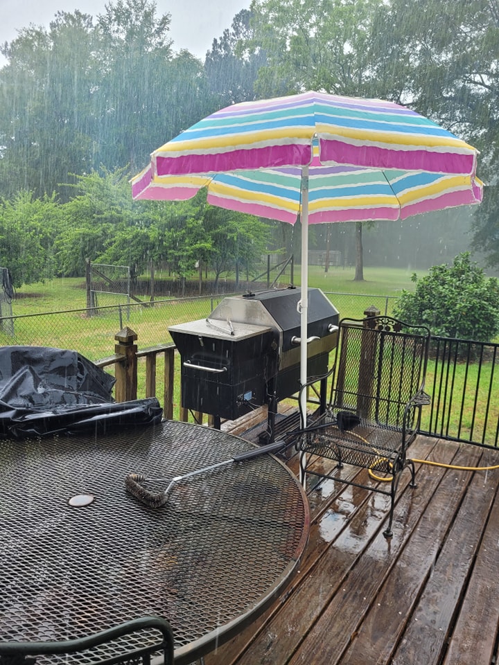 grill under patio umbrella 8x5 Pop Up Gazebo with LED Light for Garden and that is by shielding your barbeque from the elements beneath this steadfast protective cover Bar-B-Que-Brella - BBQ Grill Umbrella