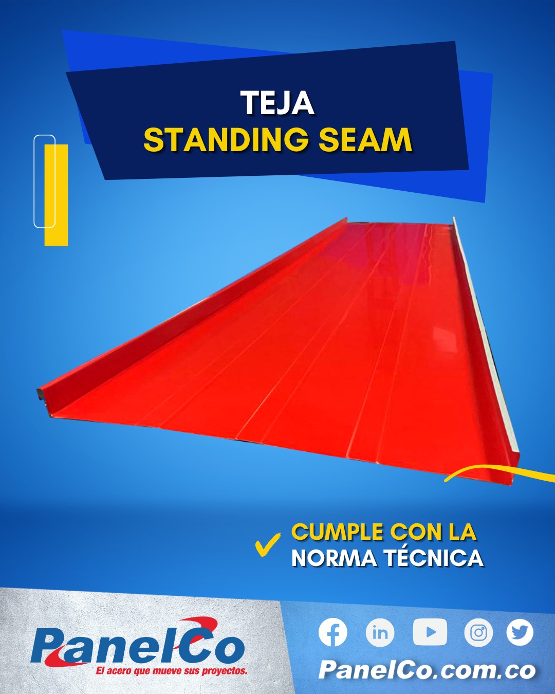 Panelco S.A - 🏠La teja Standing Seam o también conocida...