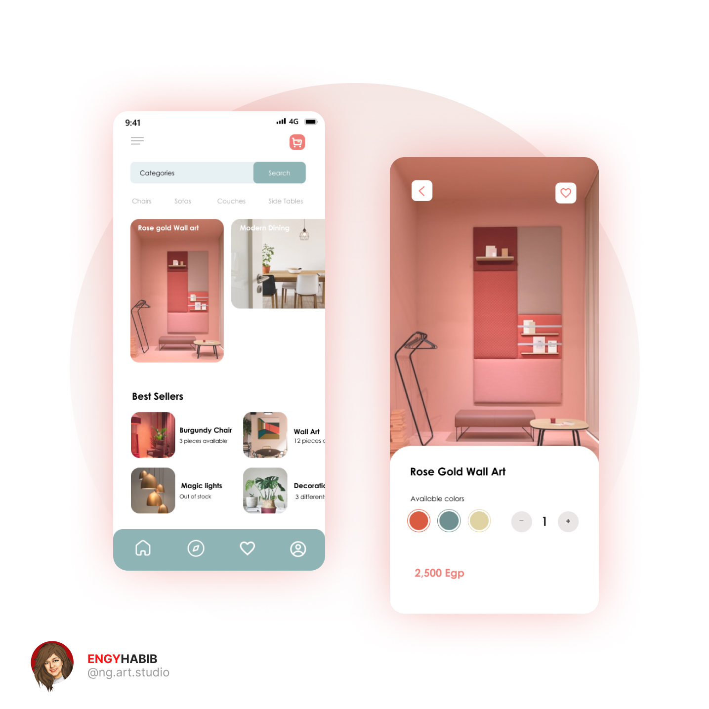 NG Art Studio - Modern home furniture app UI UX Design #UI #UX # ...