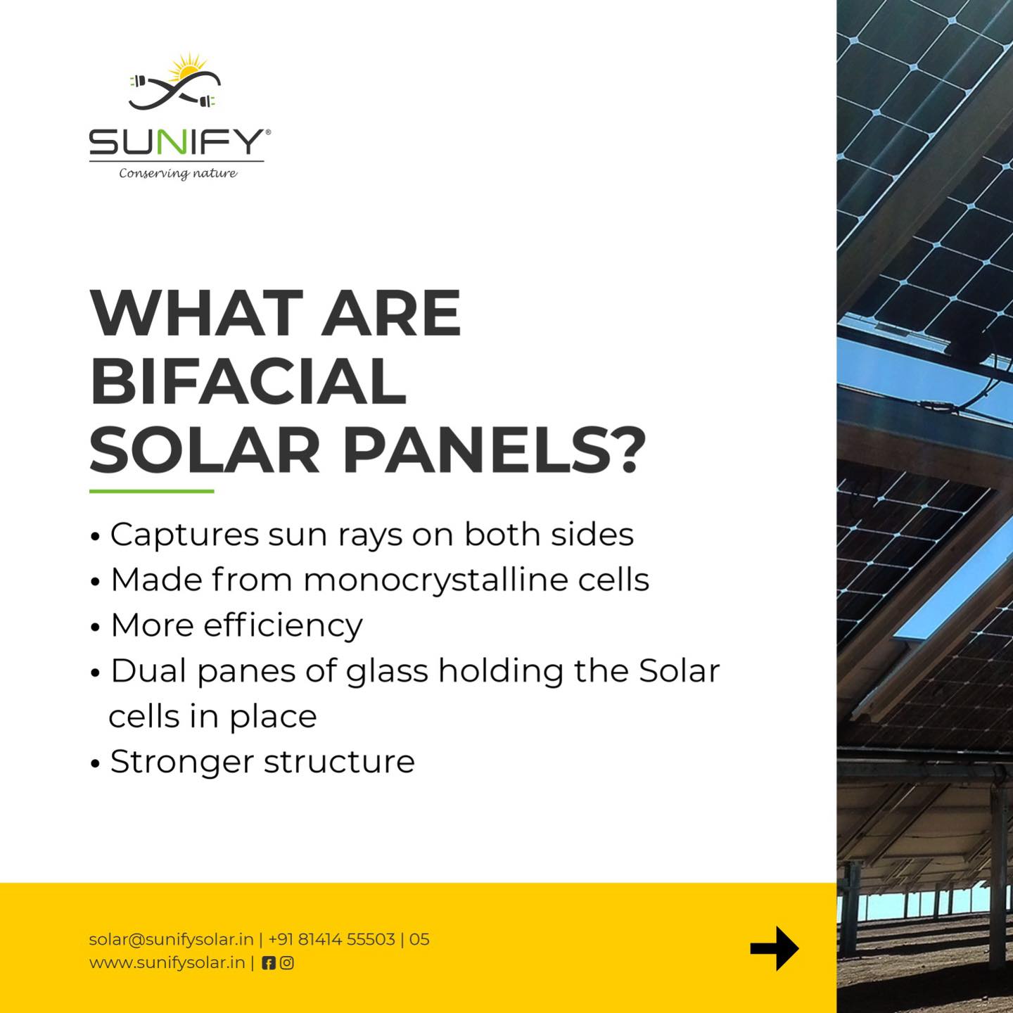 Sunify Solar - WHAT ARE BIFACIAL SOLAR PANELS? • Captures... | Facebook