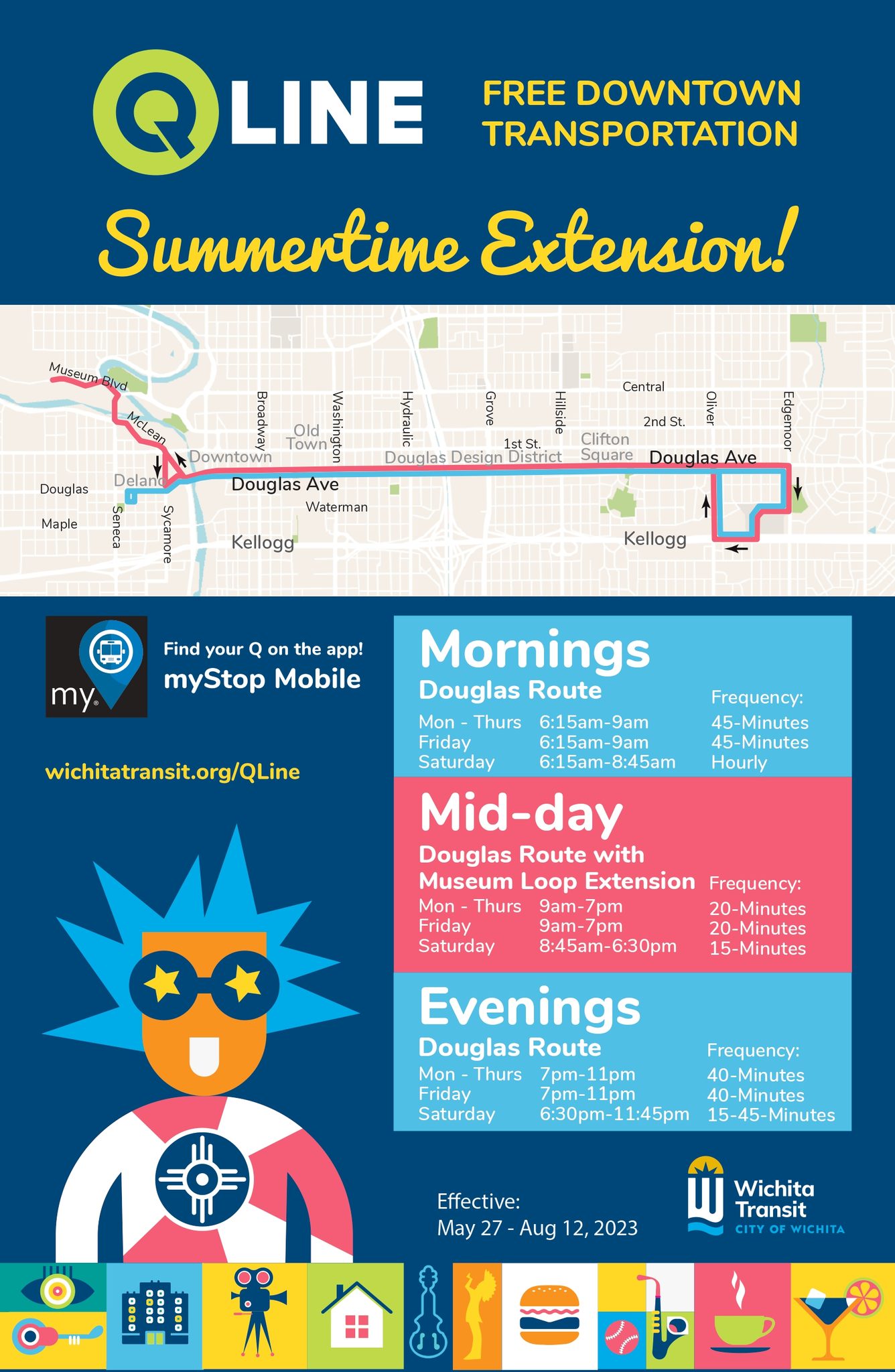 Wichita Transit - The Q-LINE will operate a summertime...