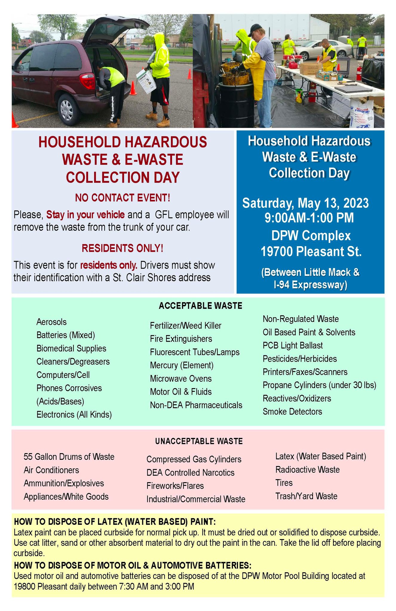 St. Clair Shores household hazardous waste collection event