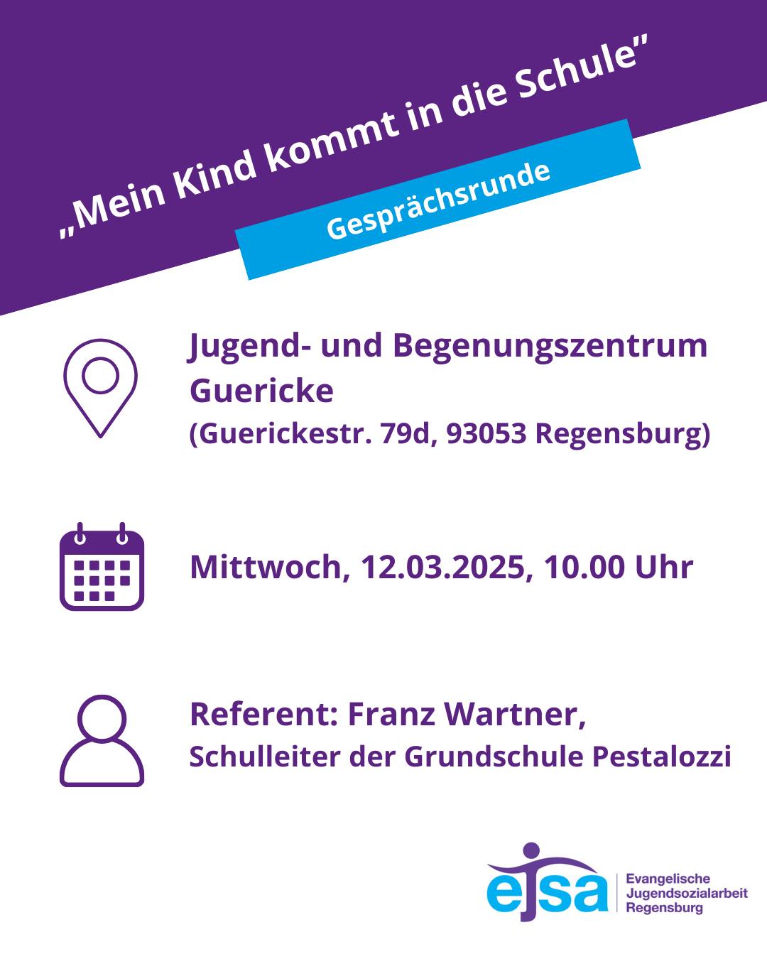 ejsa Regensburg - +++ Veranstaltungshinweis +++ Wir laden Eltern von ...