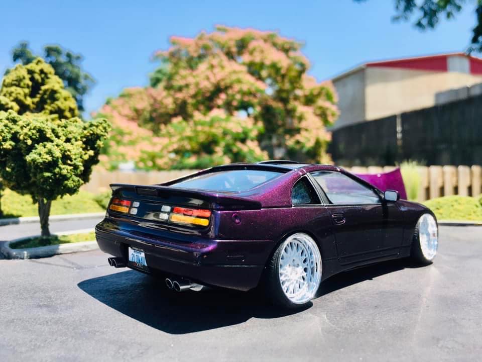 Tamiya Nissan Z model build with Tamiya LP paints