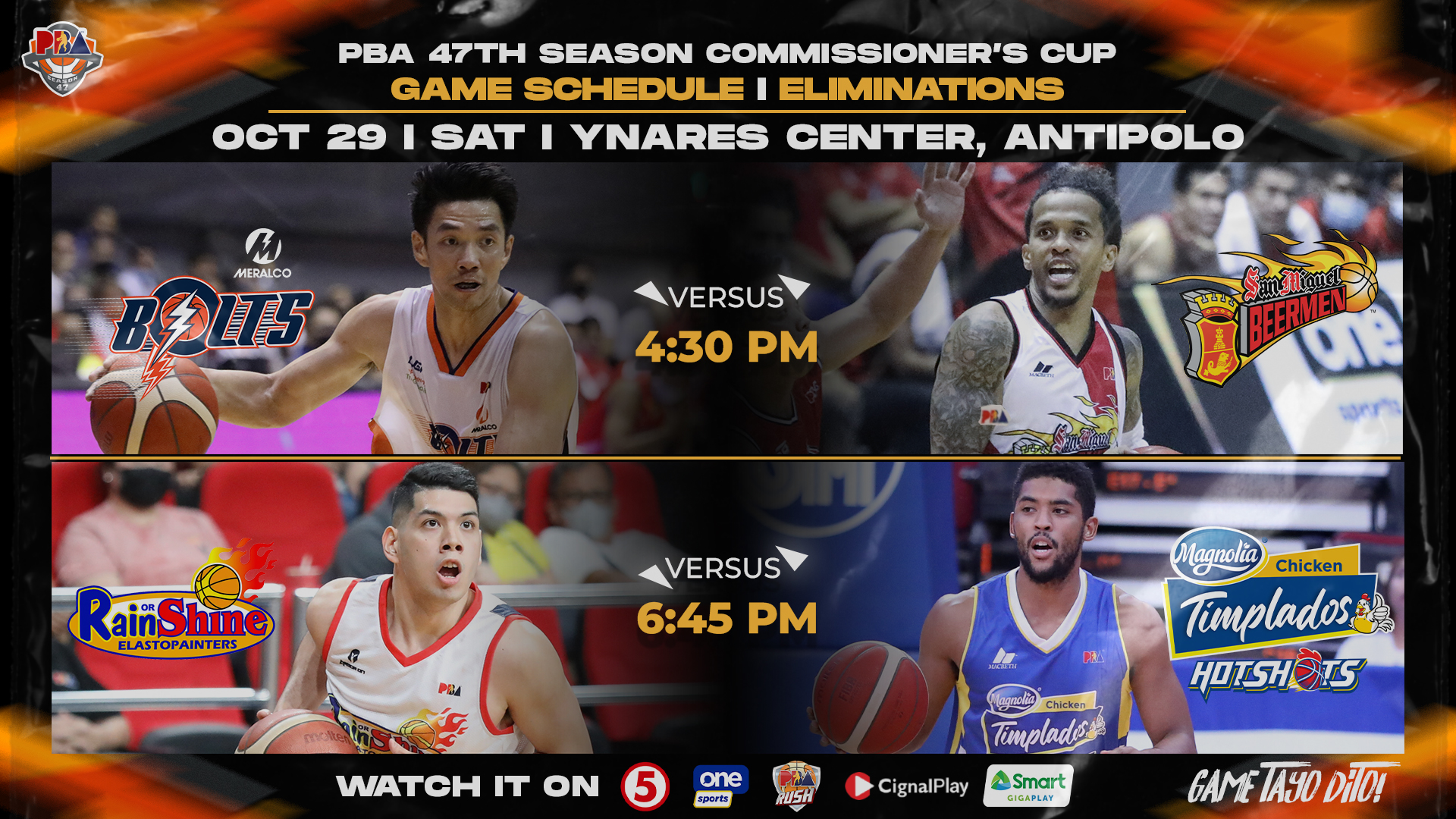 PBA - 2022 PBA Commissioner's Cup games on Oct. 29 - Saturday sa Ynares ...