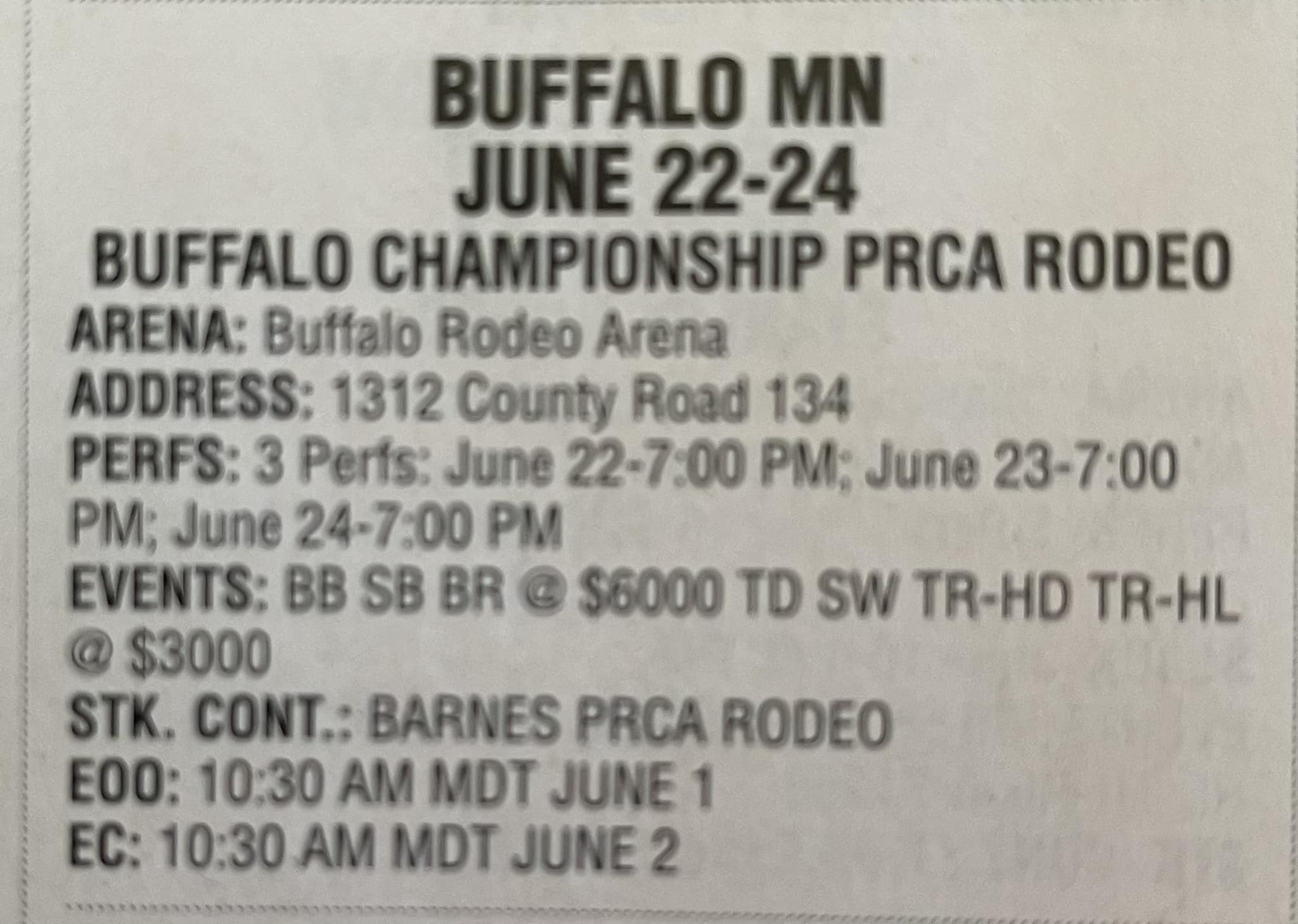 Barnes - Update - Contestants - Entries open today - June 1st for the ...