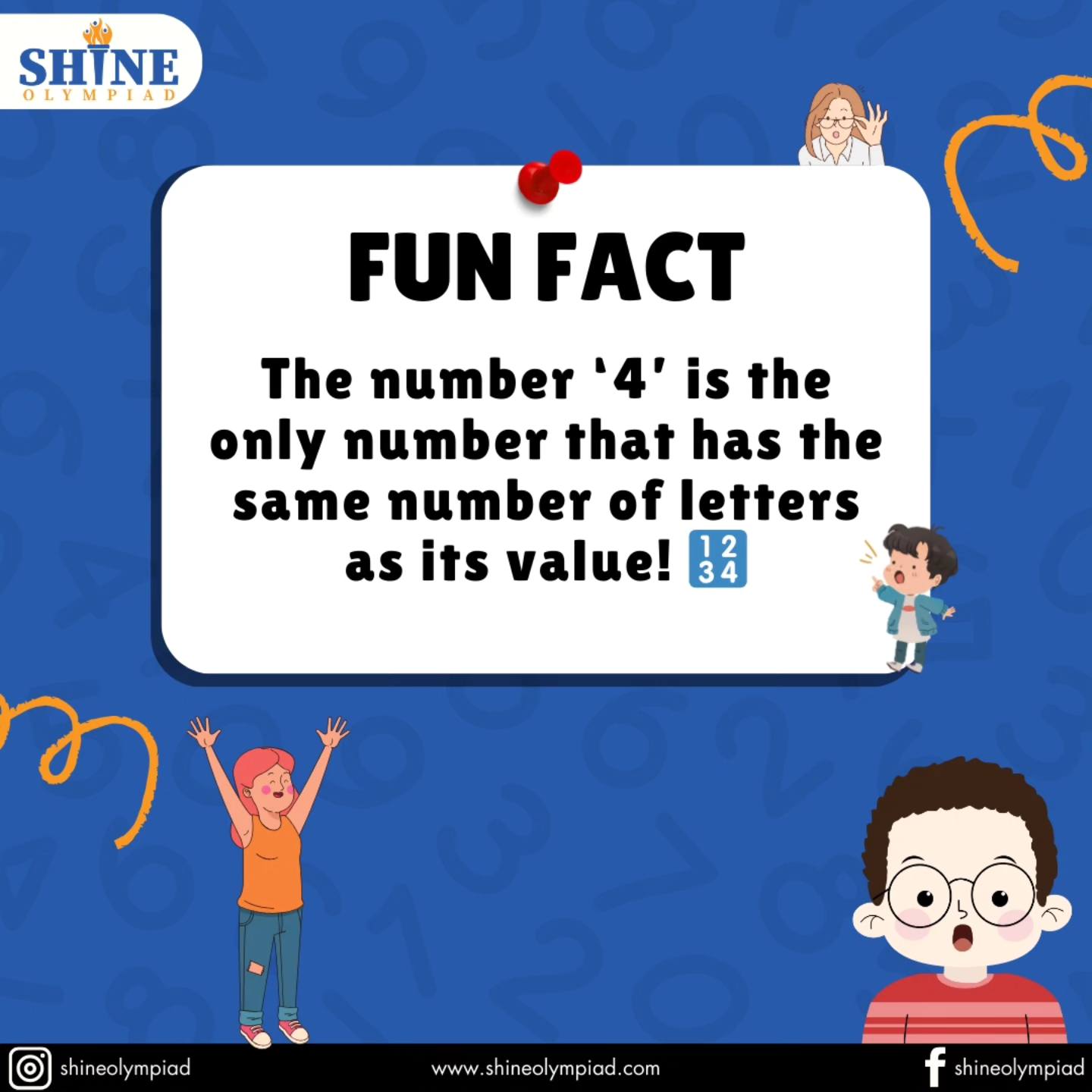 Shine - The number ‘4’ is the only number that has the same number of ...