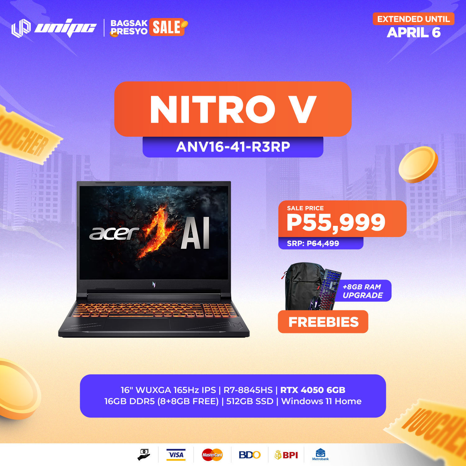 UniPC - AI-powered gaming laptop ang Nitro V R3RP! Available sa Bagsak ...