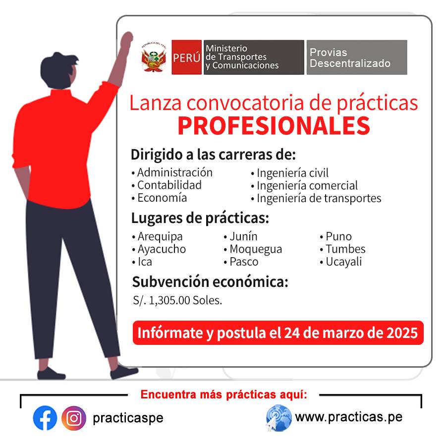 Convocatorias - 🚨 Convocatoria de Prácticas en PROVIAS DESCENTRALIZADO ...