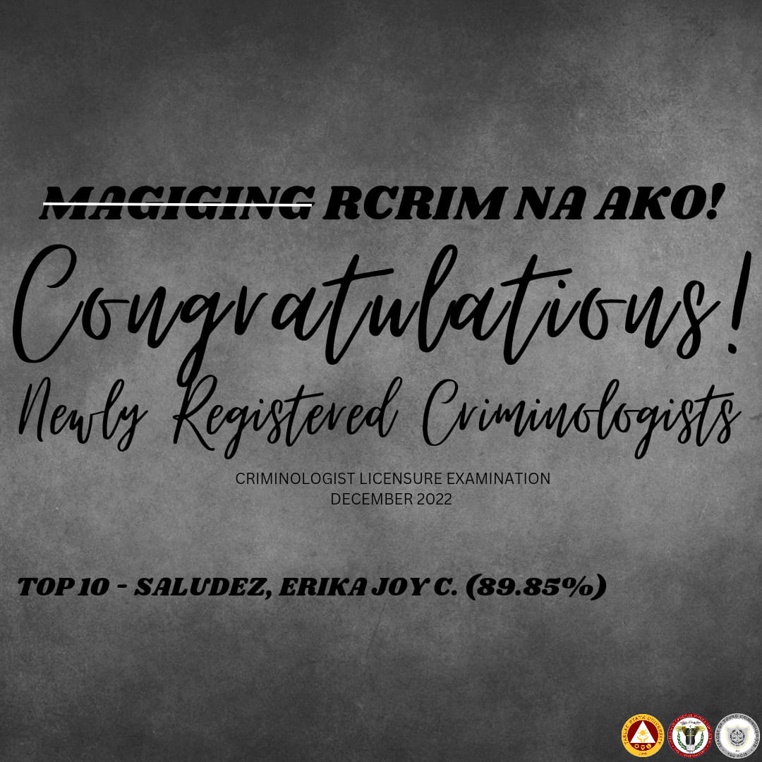 TSU - CONGRATULATIONS, NEWLY REGISTERED CRIMINOLOGISTS! 