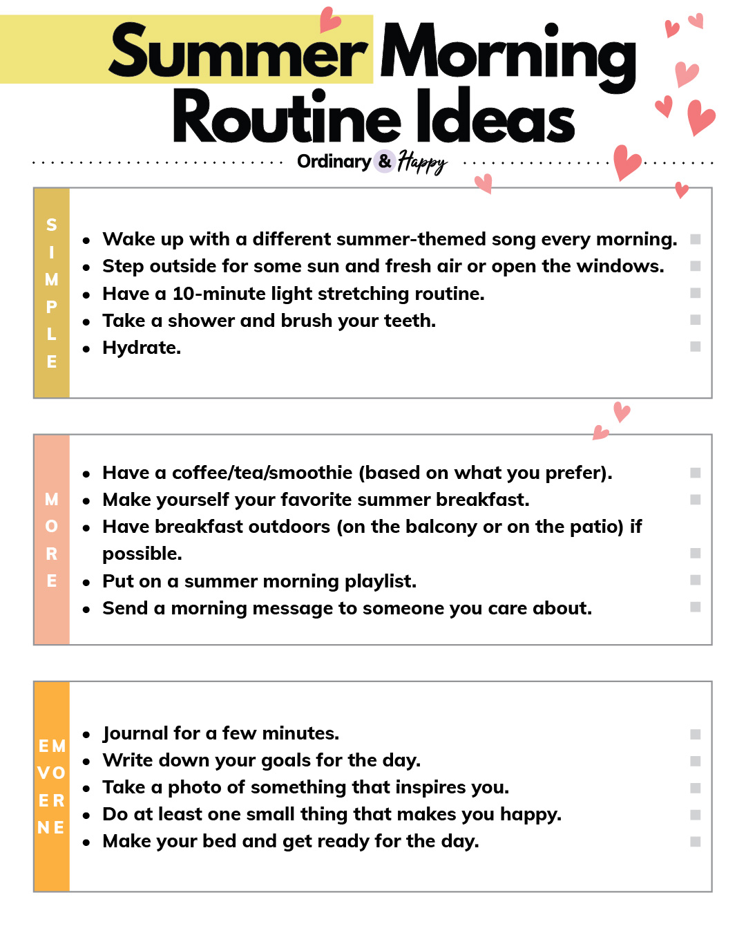 Ordinary - Use these summer morning routine ideas to start your days ...