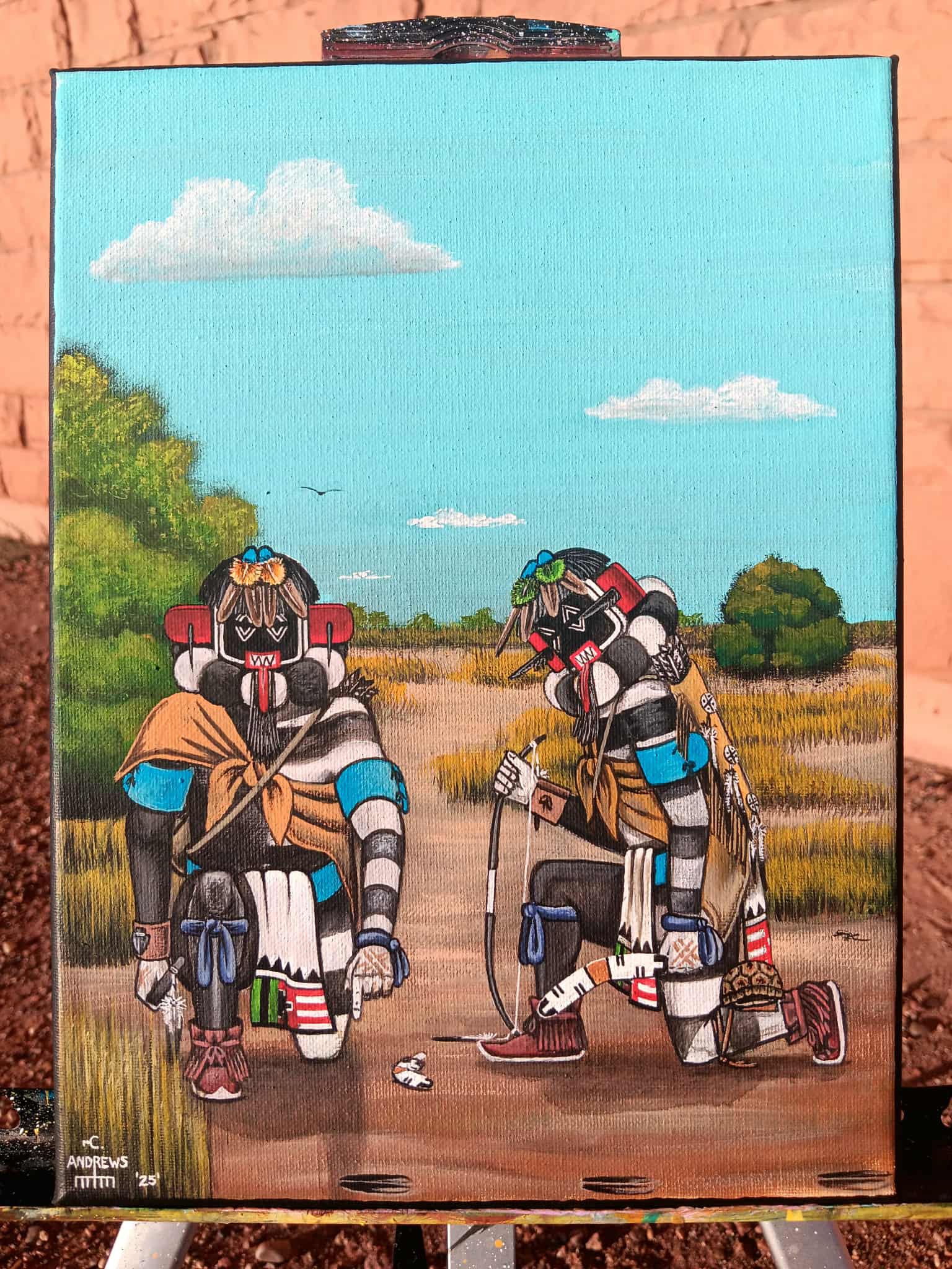 Hopi artist tracks deer with left-handed katsinas
