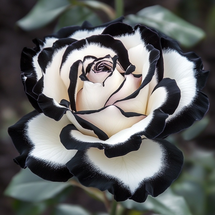 Black velvet and pearl white roses in perfect balance