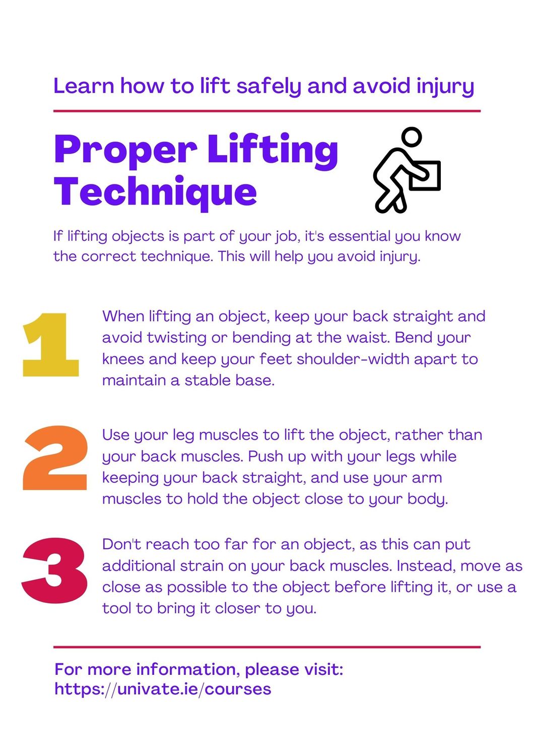 Univate - Did you know that using proper lifting techniques can prevent ...
