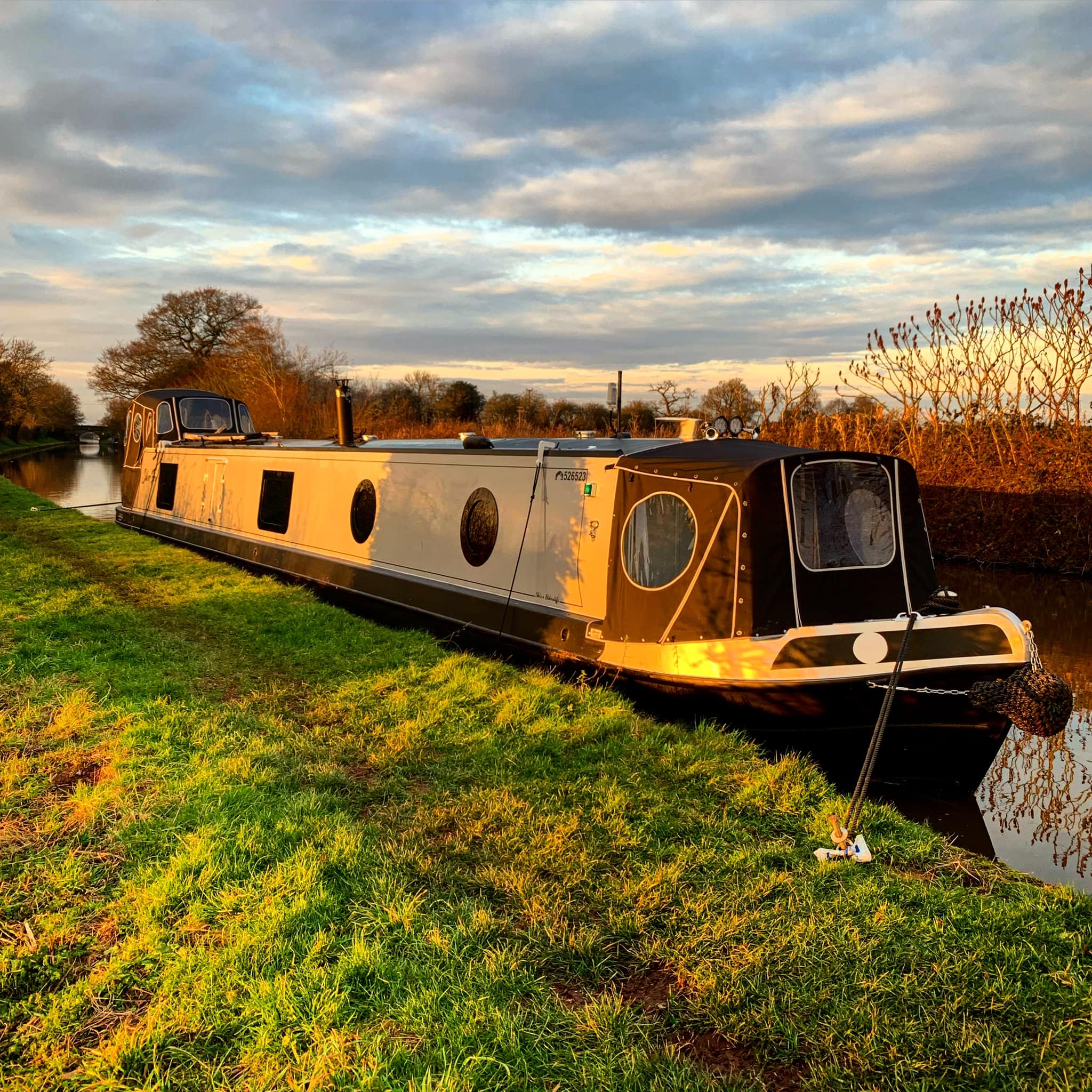 Foxes Afloat - Narrowboat Silver Fox bathed in late winter...