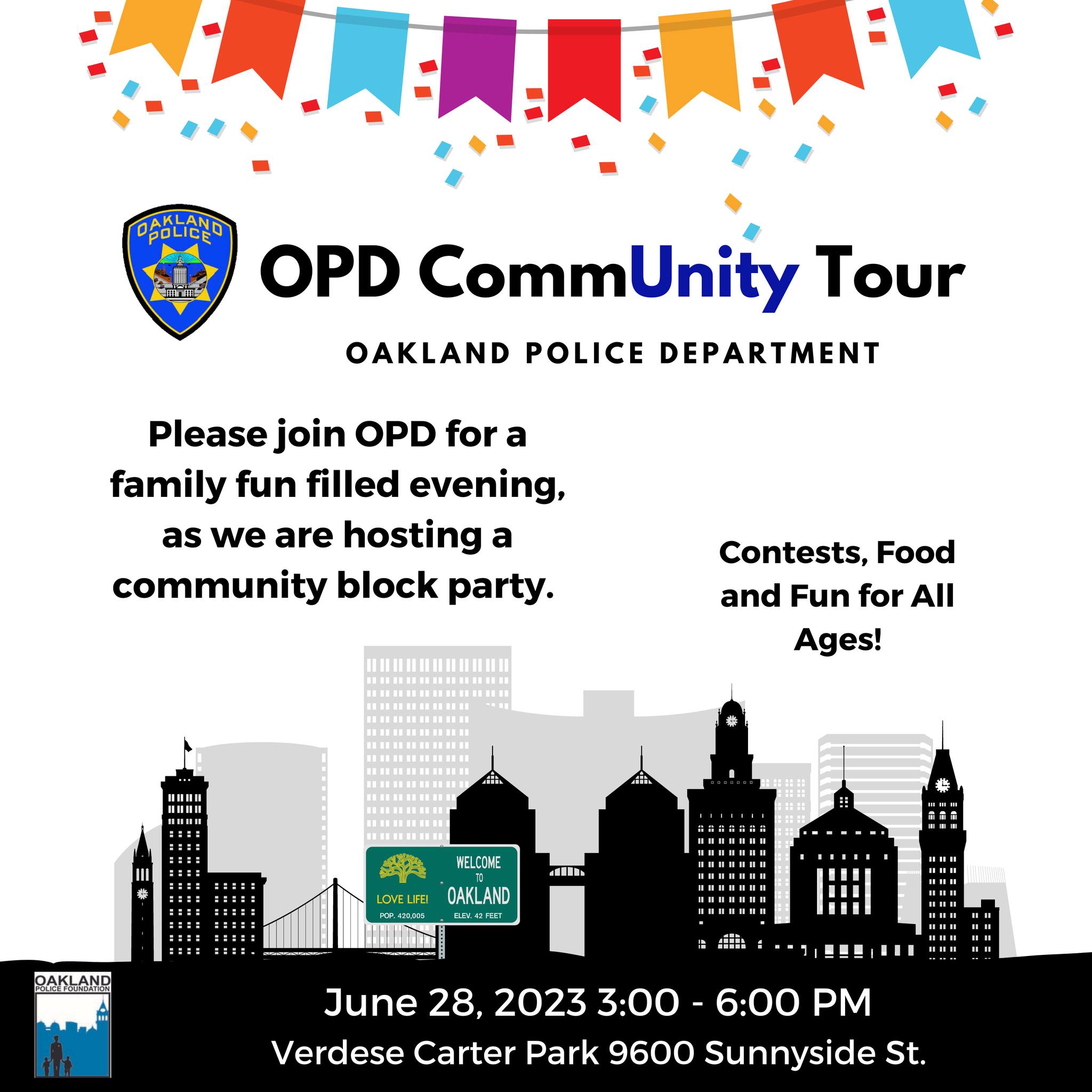 OPD To Kick Off CommUNITY Tour... - Oakland Police Department