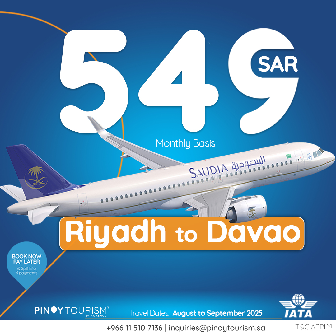 Pinoy - ️ ESCAPE TO PARADISE ON A BUDGET! ️ Fly one way from Riyadh to ...