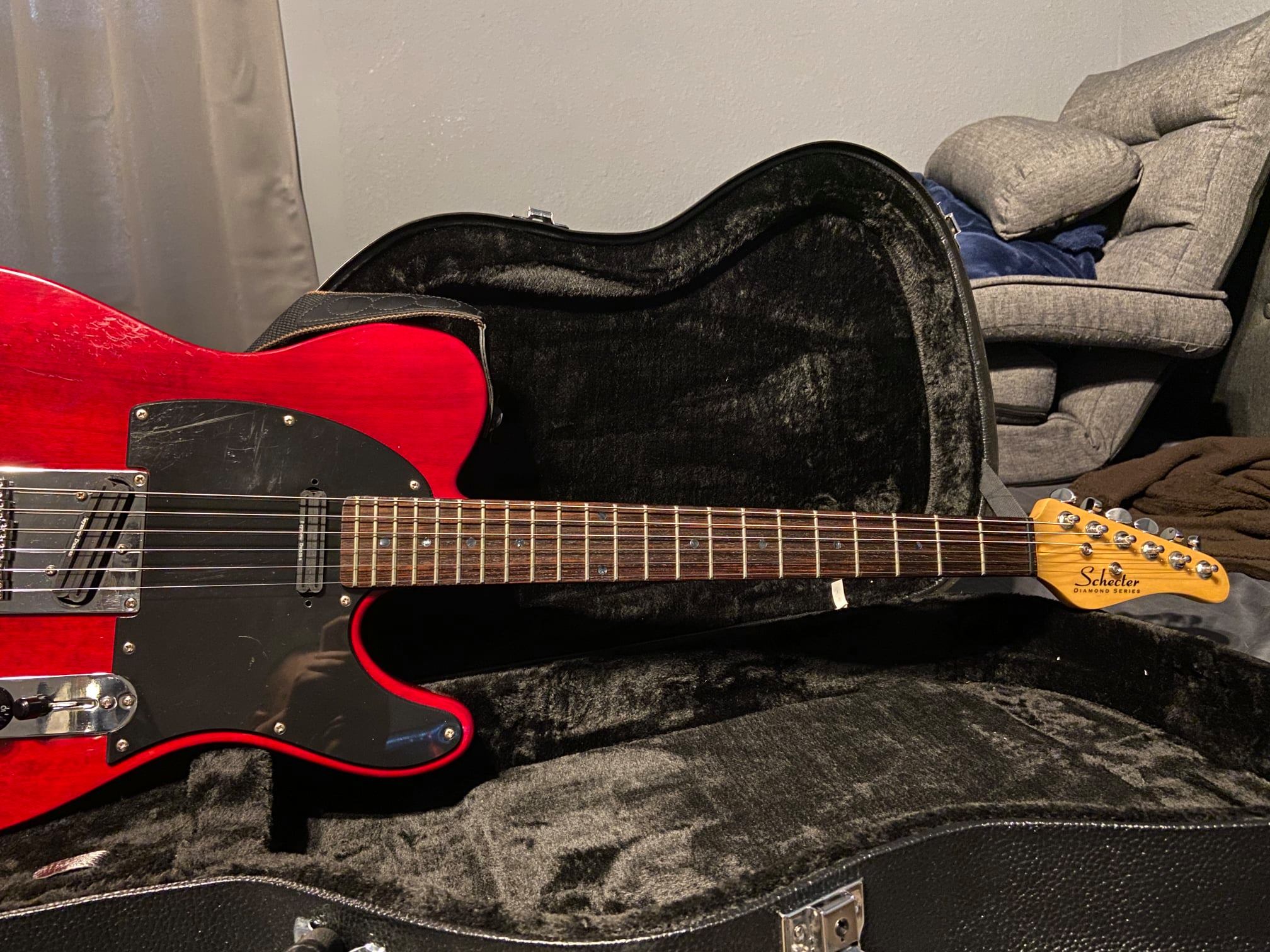 My Schecter Telecaster style guitar. The pickups are the Seymour