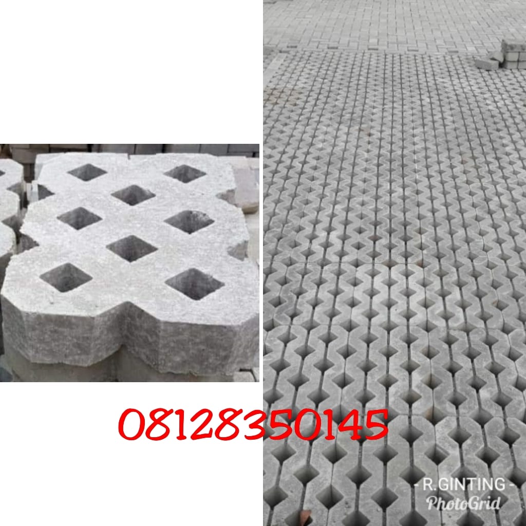Paving - Grass Block adalah bahan bangunan untuk perkerasan jalan, area ...