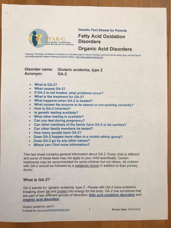 Finnley’s GA2 Journey - Glutaric Acidemia type ii
