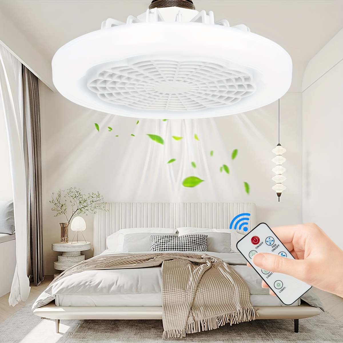 1pc Led Smart Fan Light, Ceiling Fan With Light, Modern 18inch Remote ...