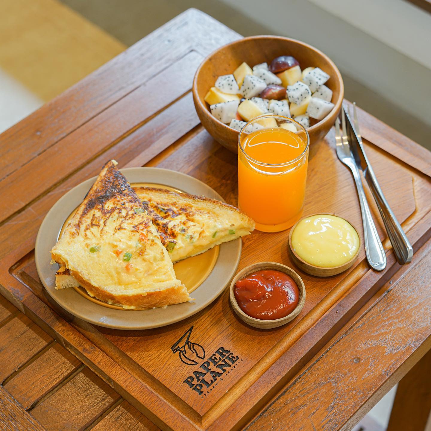 Paper plane - Our breakfast menu is up to date. Please...