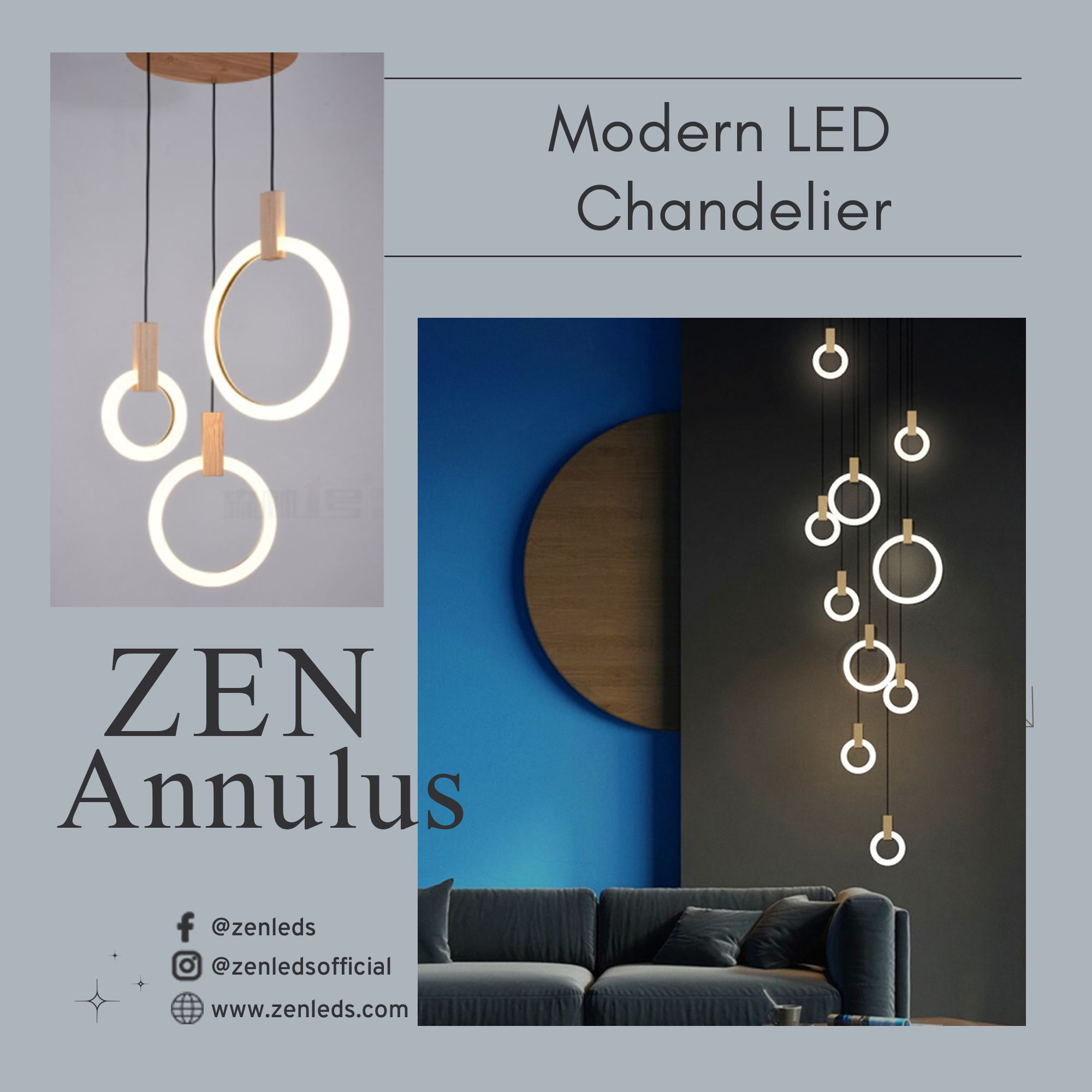 Zen LEDs - The combination of ash wood texture and golden...