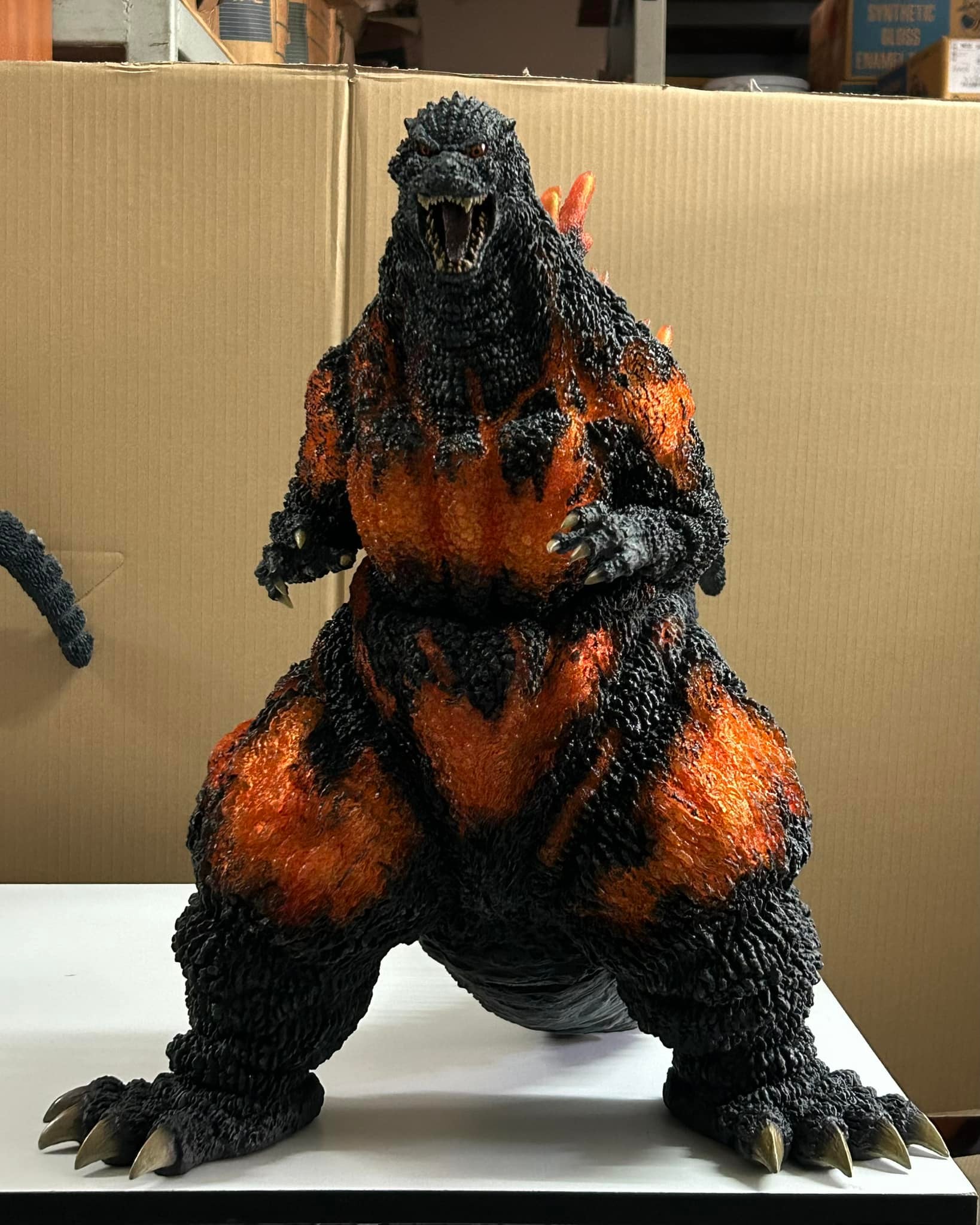 Comparison of X-Plus Gigantic and Omega Beast Burning Godzilla 1995