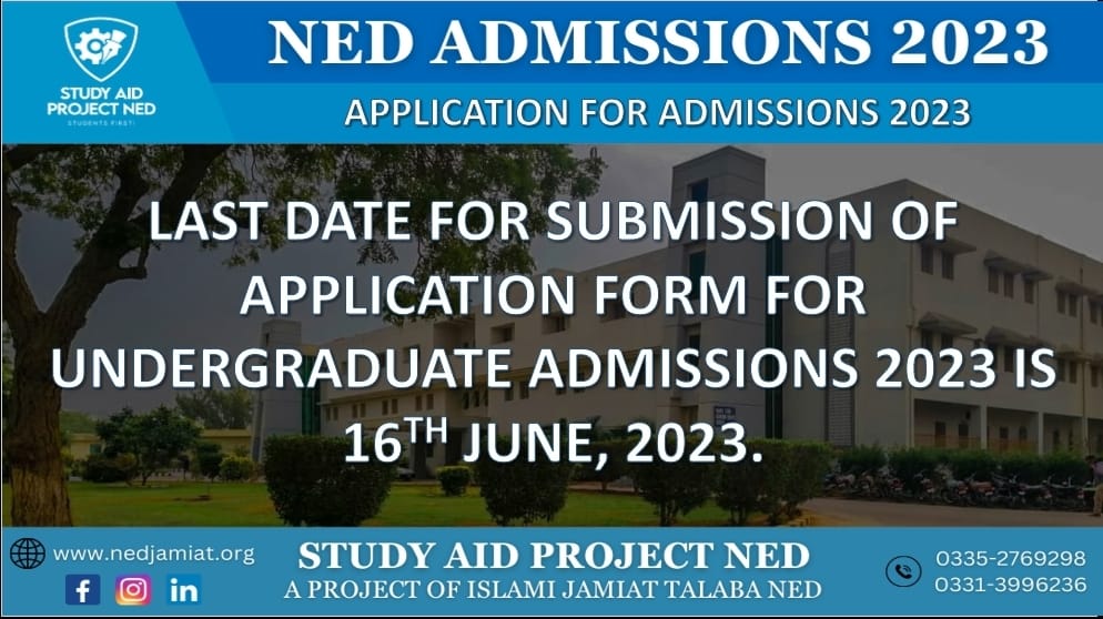 LAST DATE FOR SUBMISSION OF... - Study Aid Project NED