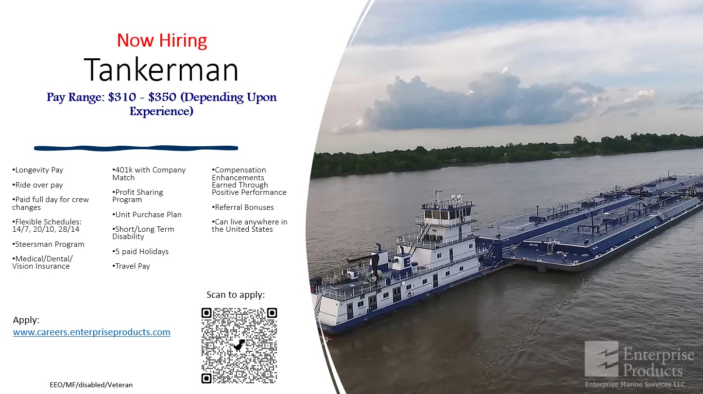 Enterprise Marine Services LLC - Now Hiring!!!! #tankerman #towboat # ...