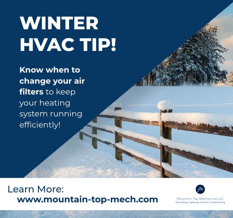Mountain Top Mechanical LLC - Winter HVAC Tip ️🔥 Change your air ...