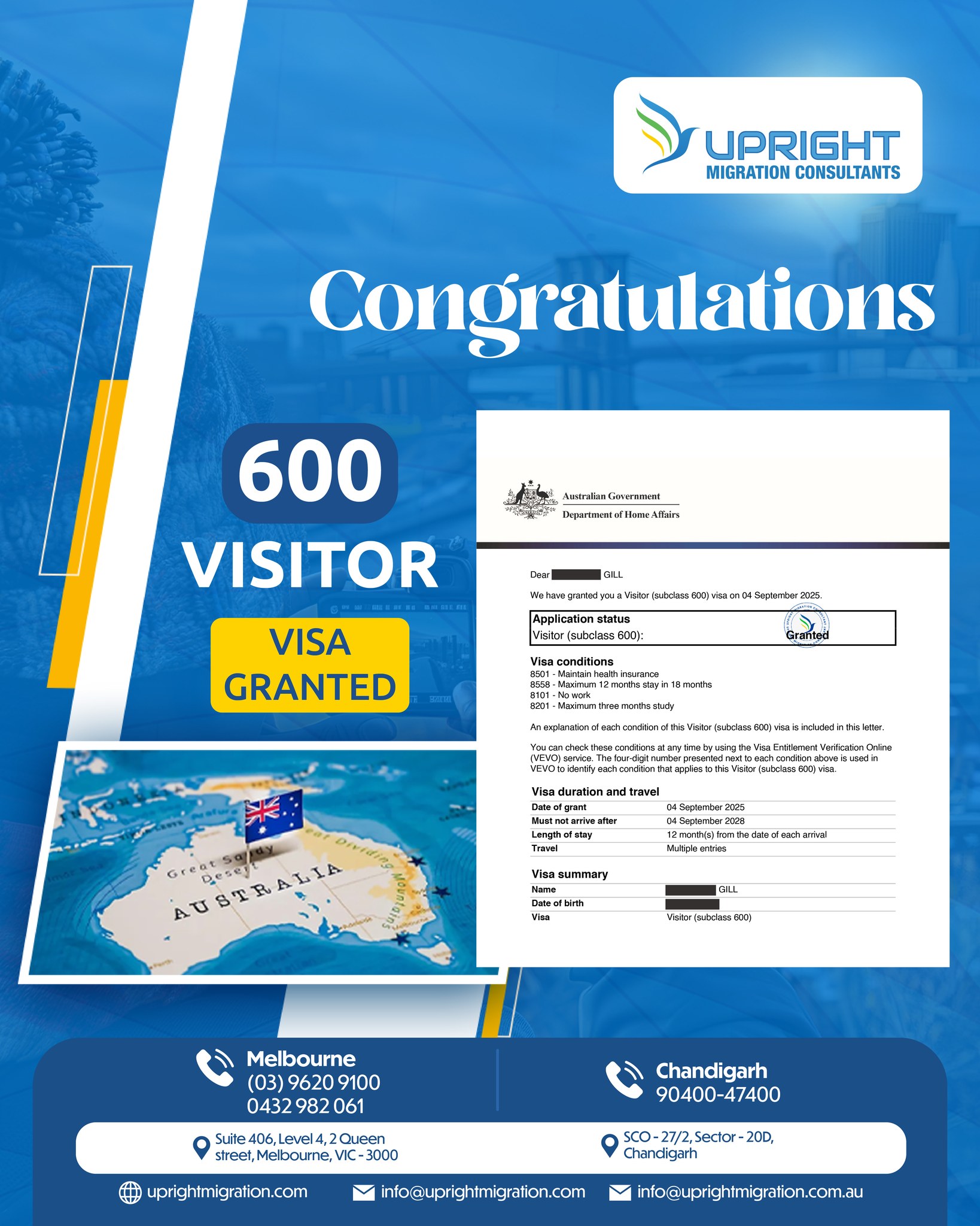Upright - 🇦🇺🌟 3-Year Australia Visitor Visas — Approved ! 🌟🇦🇺 Huge ...