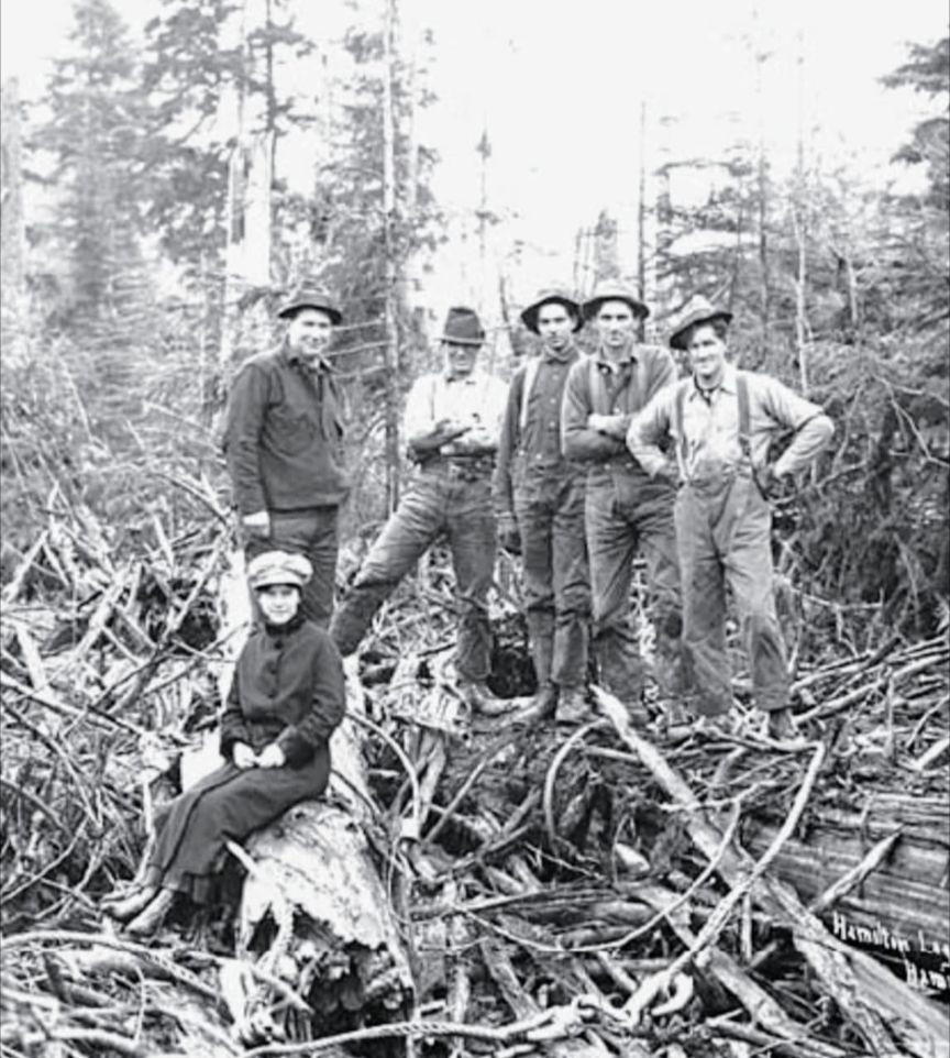 Daily - Hamilton, Washington, 1912... Caption Logging crew and woman ...