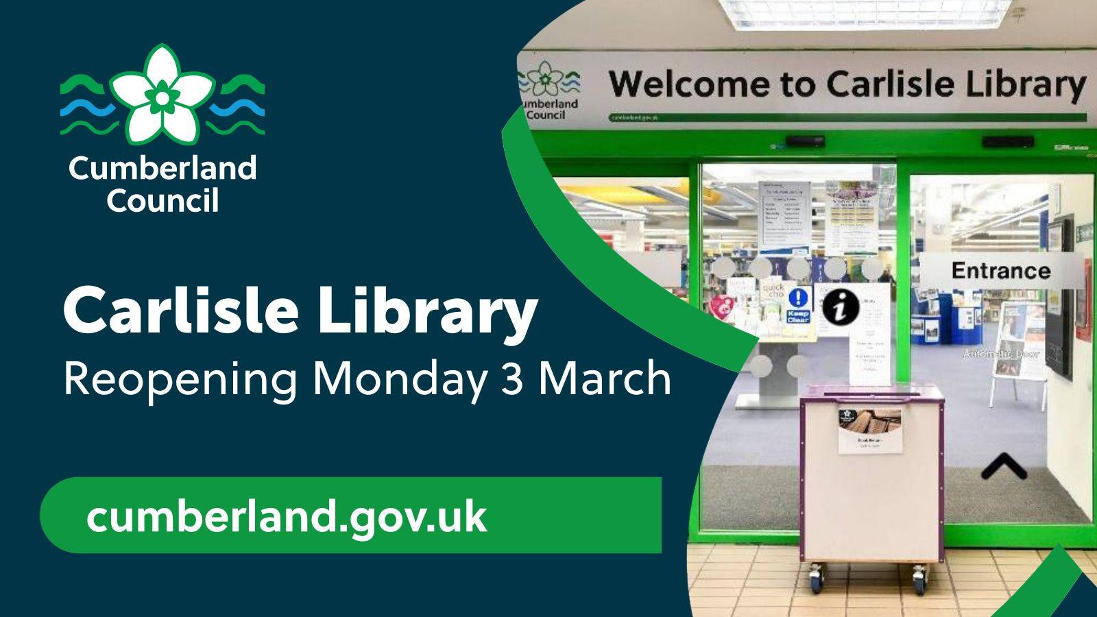 Cumberland Libraries - EXCITING NEWS! Carlisle Library Reopening. 🌟 ...