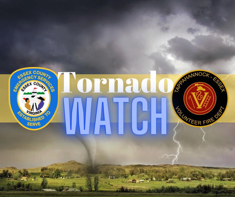Essex - Tornado Watch till 2200. 🌪️ A Tornado Watch is in effect ...