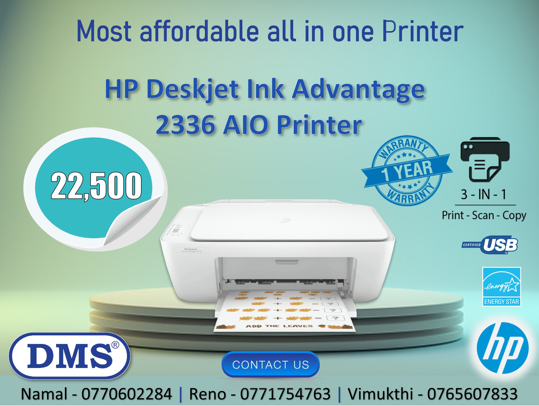 DMS - Most affordable all in one printer !! HP Deskjet Ink Advantage ...
