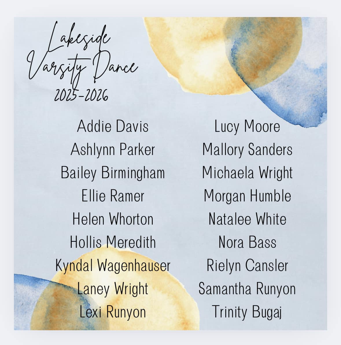 Lakeside - Congratulations to the 2025-2026 Lakeside Varsity Dance Team ...